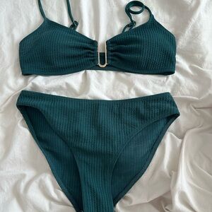 Emerald Green Ribbed Bikini Set